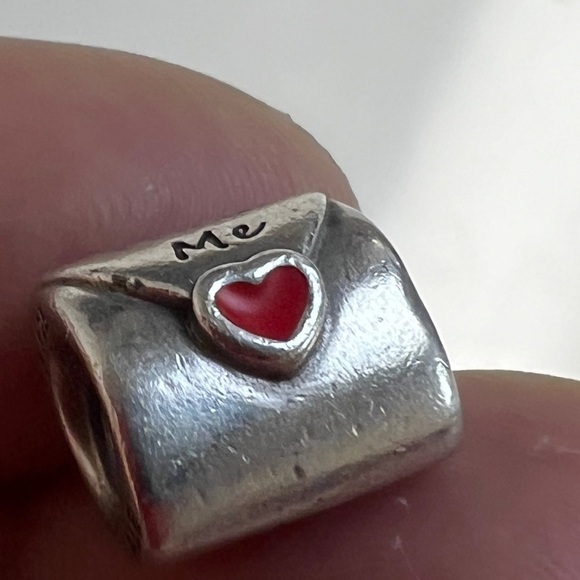 Pandora Love Letter, Red Enamel Sterling Silver Charm Bead - Picture 2 of 10